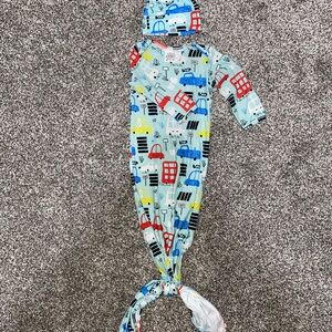 Colorful Vehicle Print Kids Footie